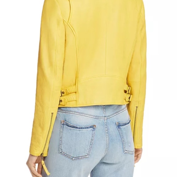 Joie Yellow Leather Jacket for Women - Picture 3 of 4